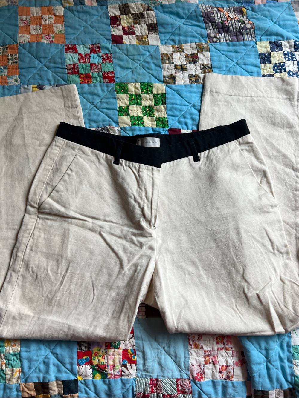 GAP Cream Chinos with Black Waistband